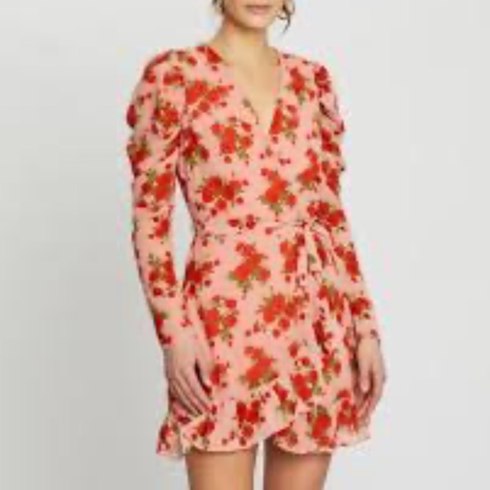Missguided Pink Floral Mini Dress